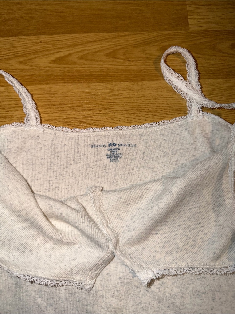 Women's Lace-Trim White Cami Tank Top - Picture 3 of 4